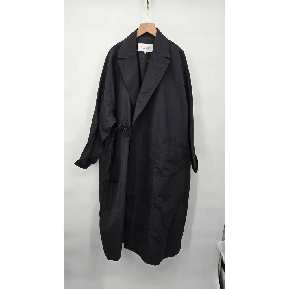 F/ce Coat Size Medium Black Wrap Lightweight Minimalist Technical